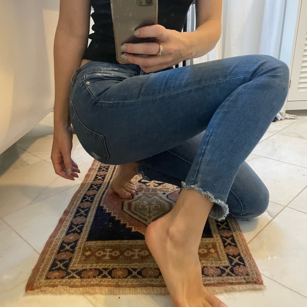 DL 1961 Margaux Instasculpt Skinny Jeans raw hem